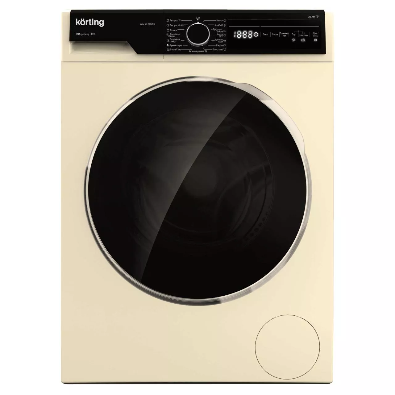 Узкая стиральная машина с паром Korting KWM 42LS1267 B RU